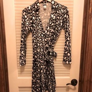 DVF Jeanne Leopard Print Wrap Dress